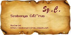 Szobonya Círus névjegykártya